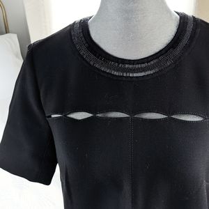 Rachel Roy little black dress beaded with cut outs